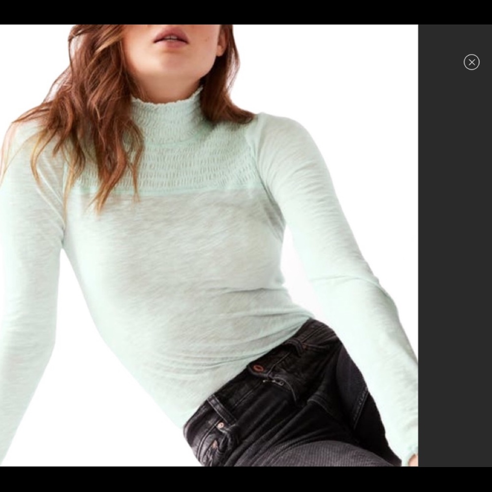 Stylish Free People Mock Turtle Neck